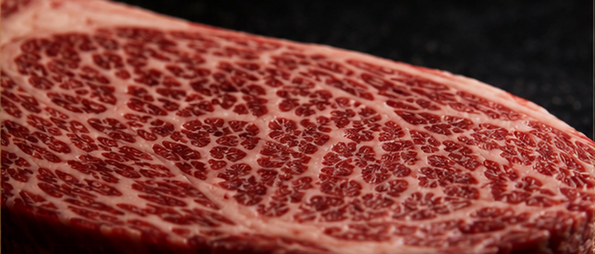 Fine intramuscular marbling in Oishi Reserve Wagyu